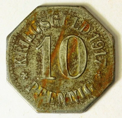 GERMANY (Wiesbaden) 10 Pfennig 1917 - Iron - Kriegsgeld - VF - 2941 - Image 1 of 2