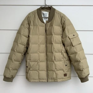 Eddie Bauer Goose Down Jacket Premium Quality Heavy Quilted Tan Parka Men's XXL - Picture 1 of 8