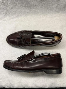 Jos A Bank Schuhe Herren Größe 12M Burgunderrot Leder Quaste Halbschuhe Slipper Elegant - Bild 1 von 9