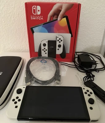 Nintendo Switch OLED-Modell Weiß Sehr Guter Gebrauchter Zustand - Bild 1 von 4
