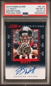 J.J. Watt 2013 Panini NFL Score "Iscrizioni" Autografo - PSA/DNA 8 con 10 Auto - Foto 1 di 2