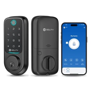 No-Hub Smart Digital Door Lock, 5 in 1 Keyless Entry, Fingerprint, Wi-Fi, Rem... - Picture 1 of 9