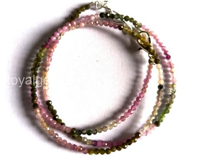 Genuine Natural Tourmaline Rondelle Micro Faceted Tourmaline Beads, Rondelle 2mm - Image 1 of 3
