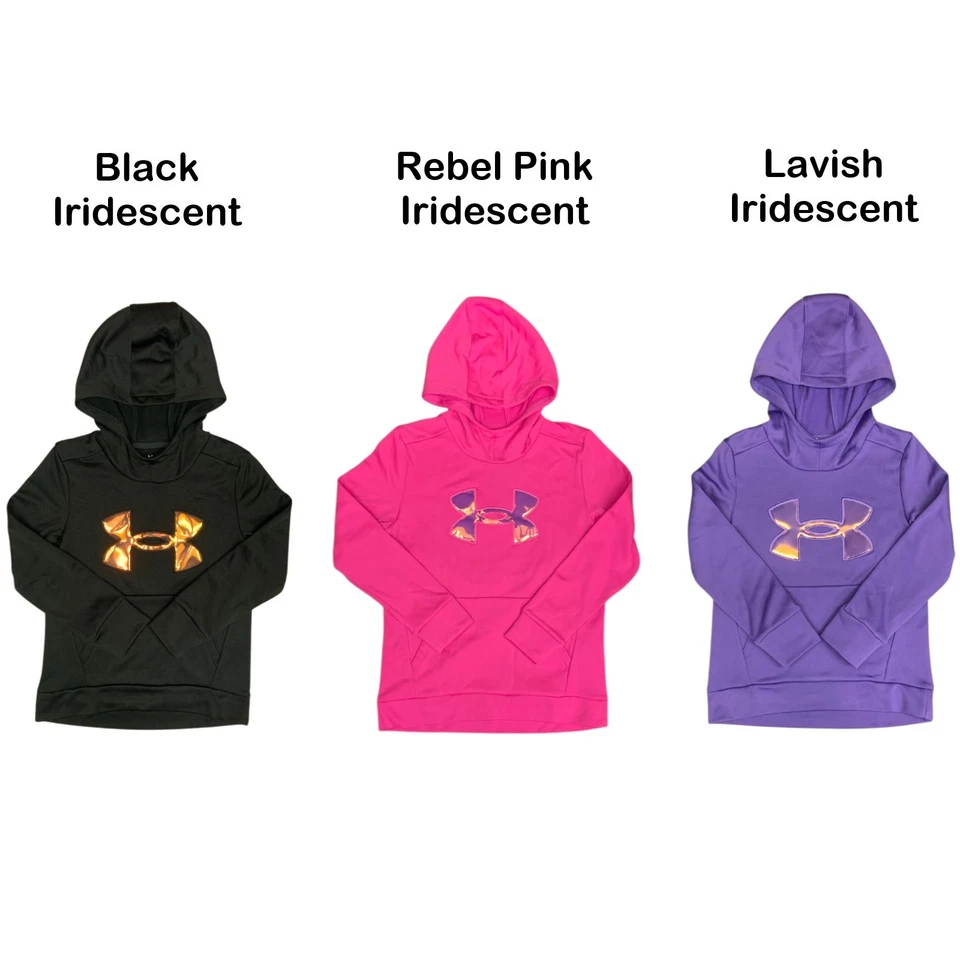 Under Armour Girls Iridescent Big Logo Fleece Hoodie, 1375229 - Image 1 of 1