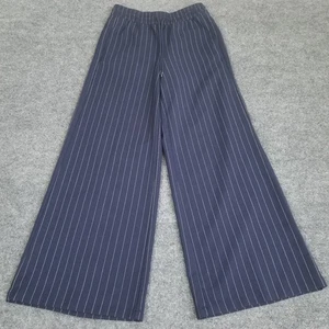 H&M Divided Elastic Waist Wide Leg Navy White Nadelstreifen Hose Damen Gr. XS - Bild 1 von 14