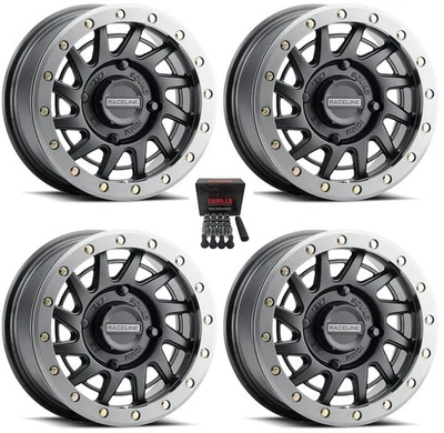 Raceline Squad Beadlock 15" Wheels/Rims Black +38mm Polaris Sportsman / RZR / - Image 1 of 3