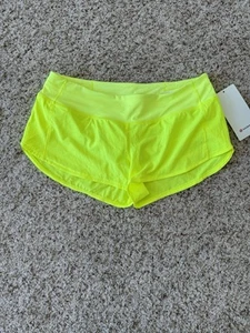 Lululemon neongelbe Speed Up LR Damenshorts 2,5" gefüttert - Größe 8 - neu mit Etikett!!! - Bild 1 von 4