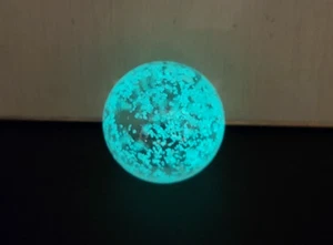 Contemporary Handmade Art Glass Marble UV Green Glow 6.25" Circumference - Picture 1 of 2