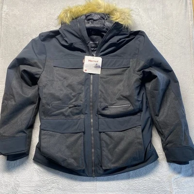 Marmot Jacket Mens Large Black Telford 700 Fill Goose Down Parka Waterproof NWT - Image 1 of 4
