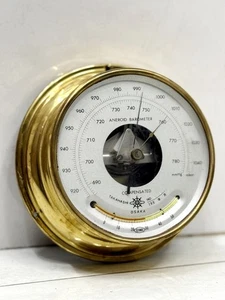 Vintage Takahashi Aneroid Barometer Messinggehäuse Osaka Japan mmHg & mbar - Bild 1 von 8