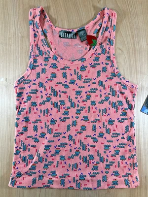 vintage 1987 GITANO printed TANK TOP deadstock WITH TAGS medium NEW WAVE punky - Image 1 of 4