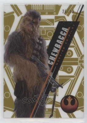 2016 Star Wars High Tek Form 2 Pattern 1 Gold Rainbow Foil 26/50 Chewbacca 0x1m - Image 1 of 3