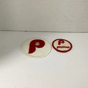 Two Vintage Philadelphia Phillies Baseball Embroidered Patches - Picture 1 of 5