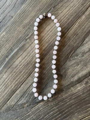 "Collar Milor de 24"" de cuarzo rosa esterlina con cierre magnético 38 cuentas" Foto 1 de 4