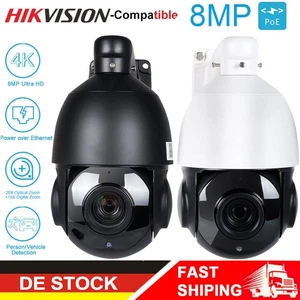 Hikvision kompatible 8MP 4K POE PTZ IP Kamera 30X Zoom HD IR80m 2-Way Audio IP66 - Bild 1 von 16
