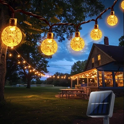 Suright Catena Luminosa Esterno Solare 14 M 60 LED 8 Modalità IP 65 Impermeabile - Immagine 1 di 4