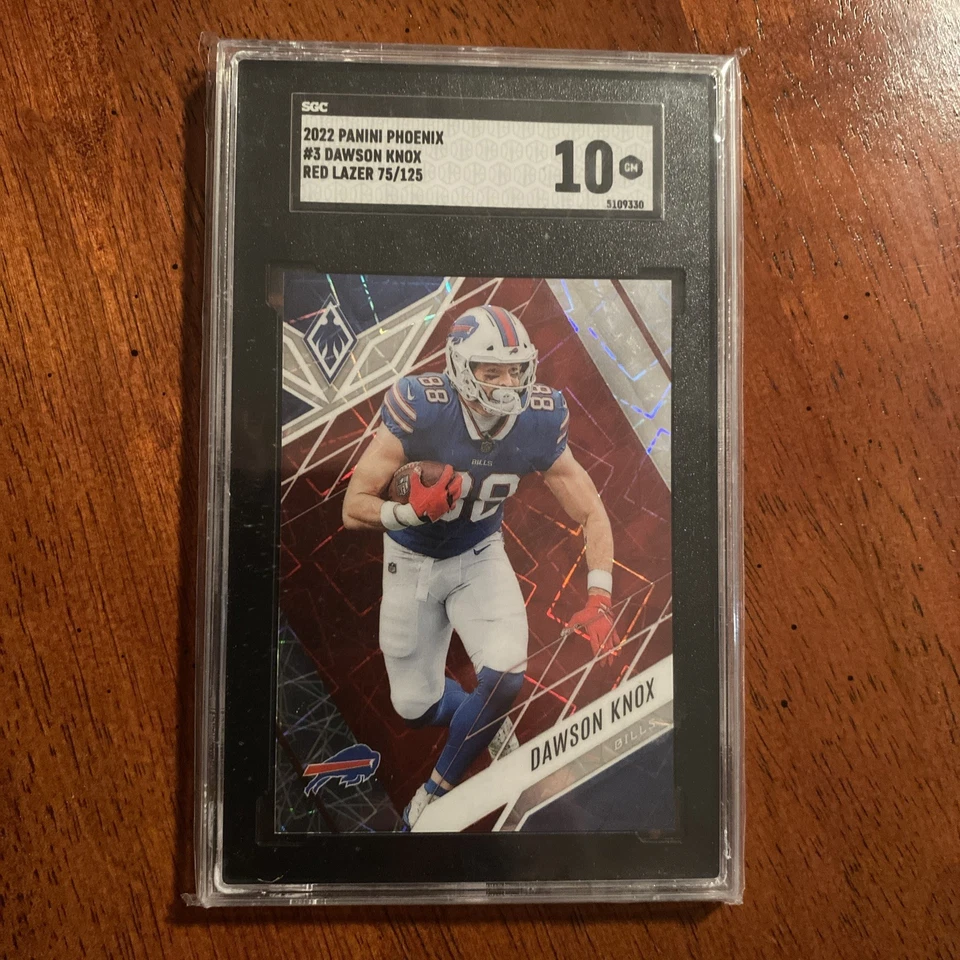 2022 Dawson Knox Panini Phoenix #3 Red Lazer 75/125 Graded SGC 10 - Image 1 of 4