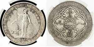 1903B Silver Coin Great Britain Trade Dollar Britannia Standing W/ Ship NGC XF45 - Picture 1 of 4