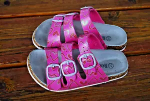 Kinder Sandalen "Björndal" Gr. 30 Pink Herzen 3 Riemchen Lederdecksohle - Bild 1 von 4