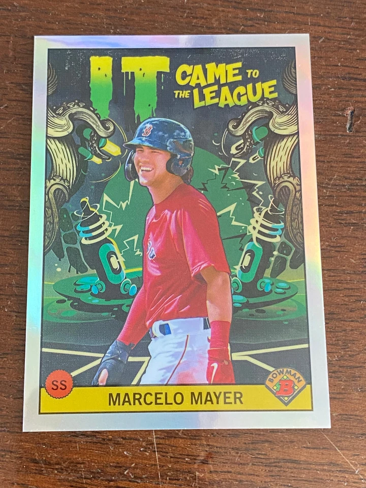 2022 Bowman Chrome IT CAME TO THE LEAGUE Insert Marcelo Mayer Boston Red Sox #3 - Image 1 of 1