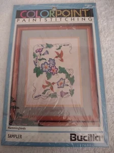 Vintage Bucilla ColorPoint Paint Stitching "Hummingbirds" Sampler Sealed - Picture 1 of 2