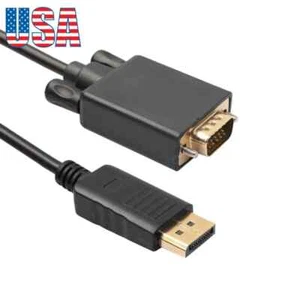 Câble 6 pieds DP vers VGA DisplayPort mâle vers VGA mâle câble PC portable vers écran TV - Photo 1/1