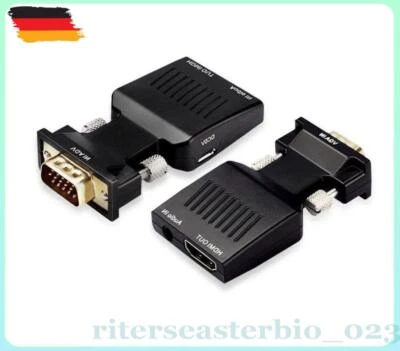 VGA TO HDMI Adapter HDTV 1080P 60Hz Konverter Audio & Videokabel für PC, Laptop - Bild 1 von 4
