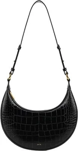 JW PEI Women's Carly Saddle Bag Medium, Bright Black - Picture 1 of 6