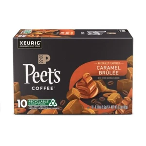 Peet's Caramel Brulee Flavored Coffee K Cups 10 ct 3.3 oz - Picture 1 of 1