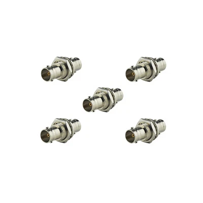 5 Pack BNC Female to BNC Female Bulkhead 75Ohm 3G HD SDI Cable Connector Adapter - Image 1 of 4