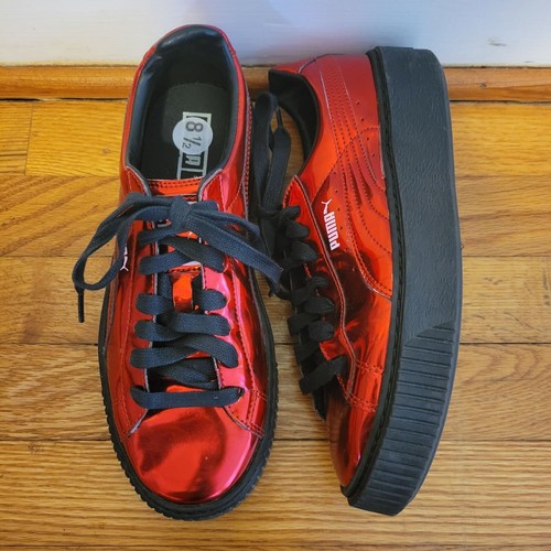 Sneakers Puma 8 5 cesto rosso metallizzato rampicanti Oxford piattaforme stringate
