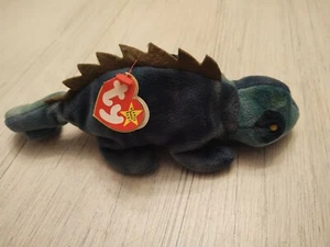 Ty Iggy Beanie Baby Blue 1997 With Hang Tag on Spine & Stamped #425 on Tush Tag  - Picture 1 of 7