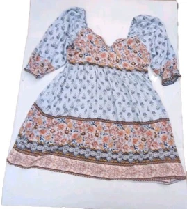Plus Size Mini Summer Dress, Peasant Sleeve, Boho Style, Size 1 X,Angie Brand - Picture 1 of 7
