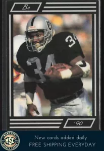 Bo Jackson 1990 Bo '90 borde negro manchado en la parte posterior #NNO Los Angeles Raiders - Imagen 1 de 2