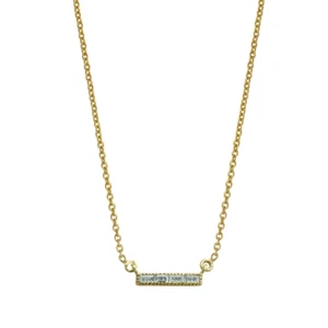 14K Gold Baguette VS/F-G Diamond Pendant  Necklace- The Jewelz - Picture 1 of 5