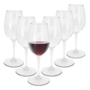 Mehrweg Kunststoff Weinglas 330 ml - 6er Set - Camping Picknick Glas Wein Kelch - Bild 1 von 6