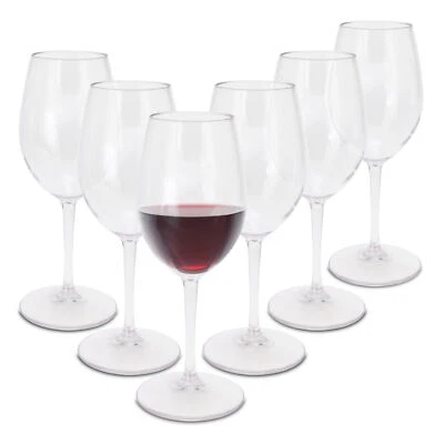 Mehrweg Kunststoff Weinglas 330 ml - 6er Set - Camping Picknick Glas Wein Kelch - Bild 1 von 4