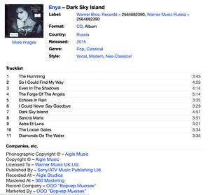 Dark Sky Island by Enya (CD, 2015)