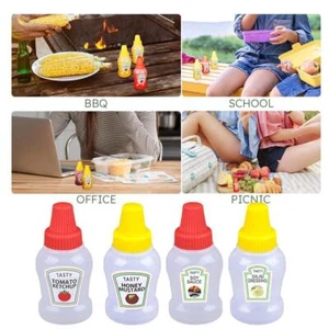 Mini Tomato Ketchup Bottles 2/4Pcs Portable Sauce Salad Dressing Bottles 9CS3 - Picture 1 of 21
