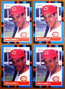 LOTE (4) 1988 DONRUSS BARRY LARKIN HOF 2do año #492 Cincinnati Reds PACK FRESCO - Imagen 1 de 6
