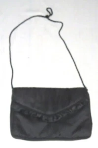 Fine Arts Abendtasche schwarz Satin Schultertasche - Bild 1 von 4