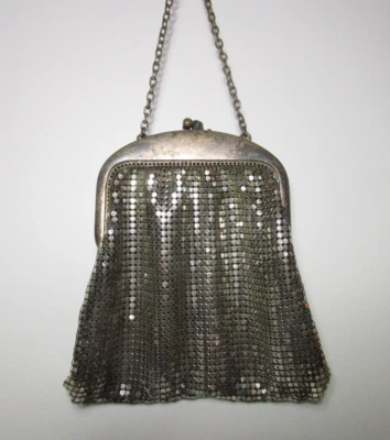 Antique Vtg 1930s Whitings & Davis Co Mesh Metal Purse Evening Bag Art Deco - Image 1 of 4