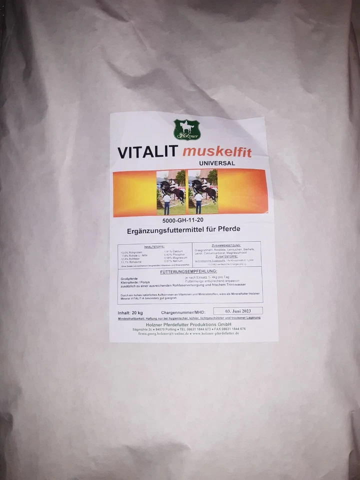 HolznerVital Holzner Vital Muskelfit 20kg 1,29€/kg  Pferdefutter - Bild 1 von 1