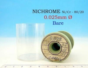1x 11g SPOOL NICHROME 50AWG 0.025mm 2203 O/m 671 O/ft Resistance WIRE - Picture 1 of 1