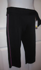 Bloch Black Wide Leg Capri Gaucho Pants black pink trim Tie Large Adult P6814D