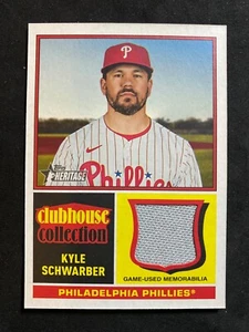 2025 Topps Heritage Clubhouse Collezione Reliquie #CCRKS Kyle Schwarber Phillies - Foto 1 di 2