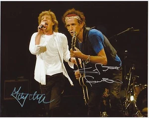 JAGGER & RICHARDS  8x10 REPRINT PHOTO & REPRINT AUTOGRAPH ON GLOSSY PHOTO PAPER - Picture 1 of 1
