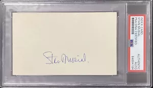 Stan Musial Signed Index Card Baseball St Louis Cardinals HOF Autograph PSA/DNA - Picture 1 of 3