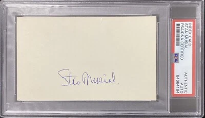Stan Musial Signed Index Card Baseball St Louis Cardinals HOF Autograph PSA/DNA - Image 1 of 3