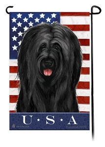 Patriotic USA Garden Flag - Uncropped Black Briard 237A - Picture 1 of 1
